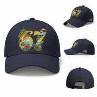Hawaii Six Seven Baseball Cap Tropical Hibiscus Vacation Graphic
