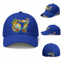 Hawaii Six Seven Baseball Cap Tropical Hibiscus Vacation Graphic