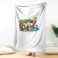 Tropical Beach Six Seven Throw Blanket Summer Island Vacation Graphic