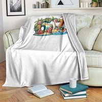 Tropical Beach Six Seven Throw Blanket Summer Island Vacation Graphic