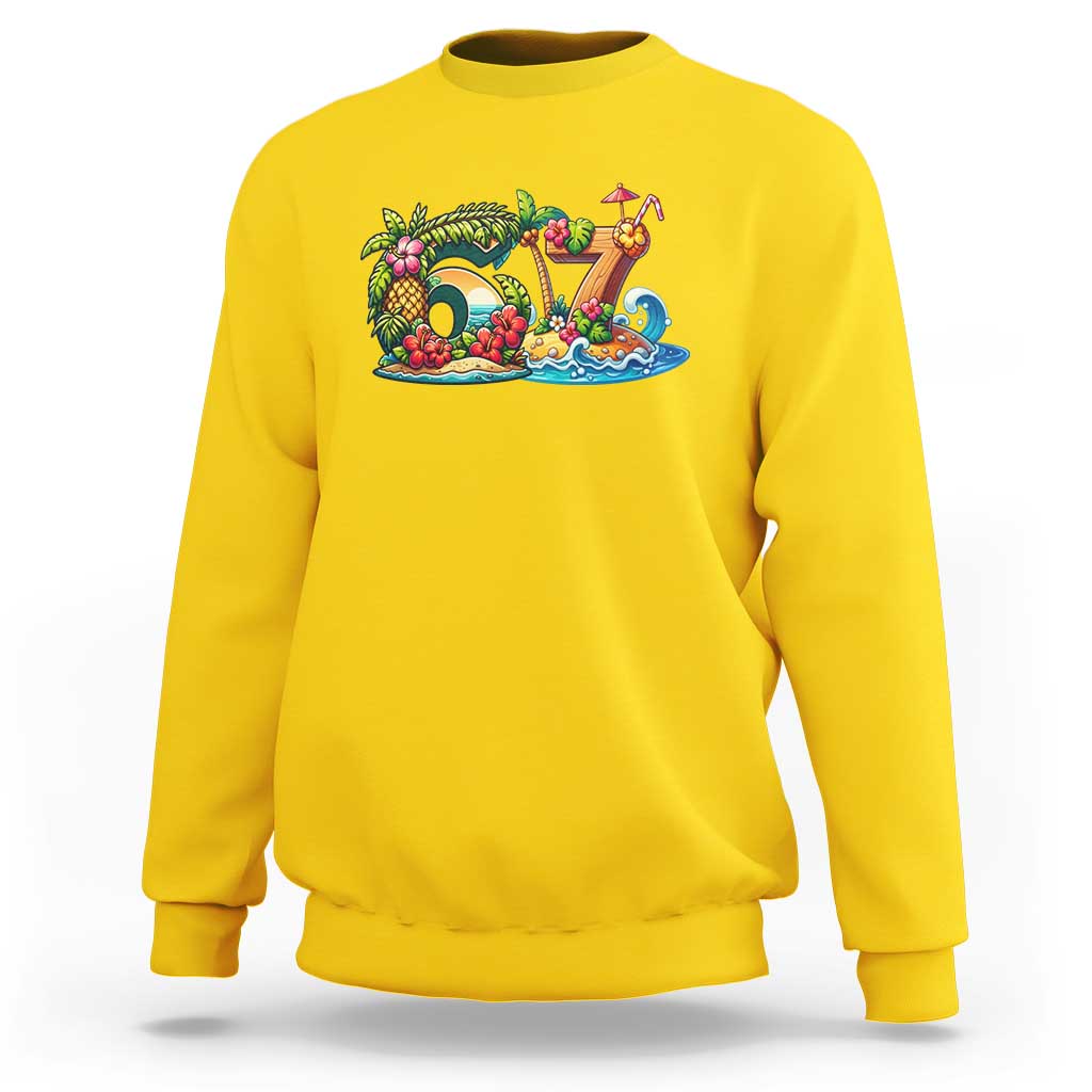 Tropical Beach Six Seven Sweatshirt Summer Island Vacation Graphic