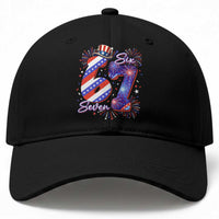 Patriotic Six Seven Baseball Cap Red White And Blue Fireworks Graphic