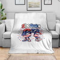 Funny Six Seven Dabbing Throw Blanket Patriotic American Pride Gift