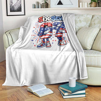 Funny Six Seven Dabbing Throw Blanket Patriotic American Pride Gift