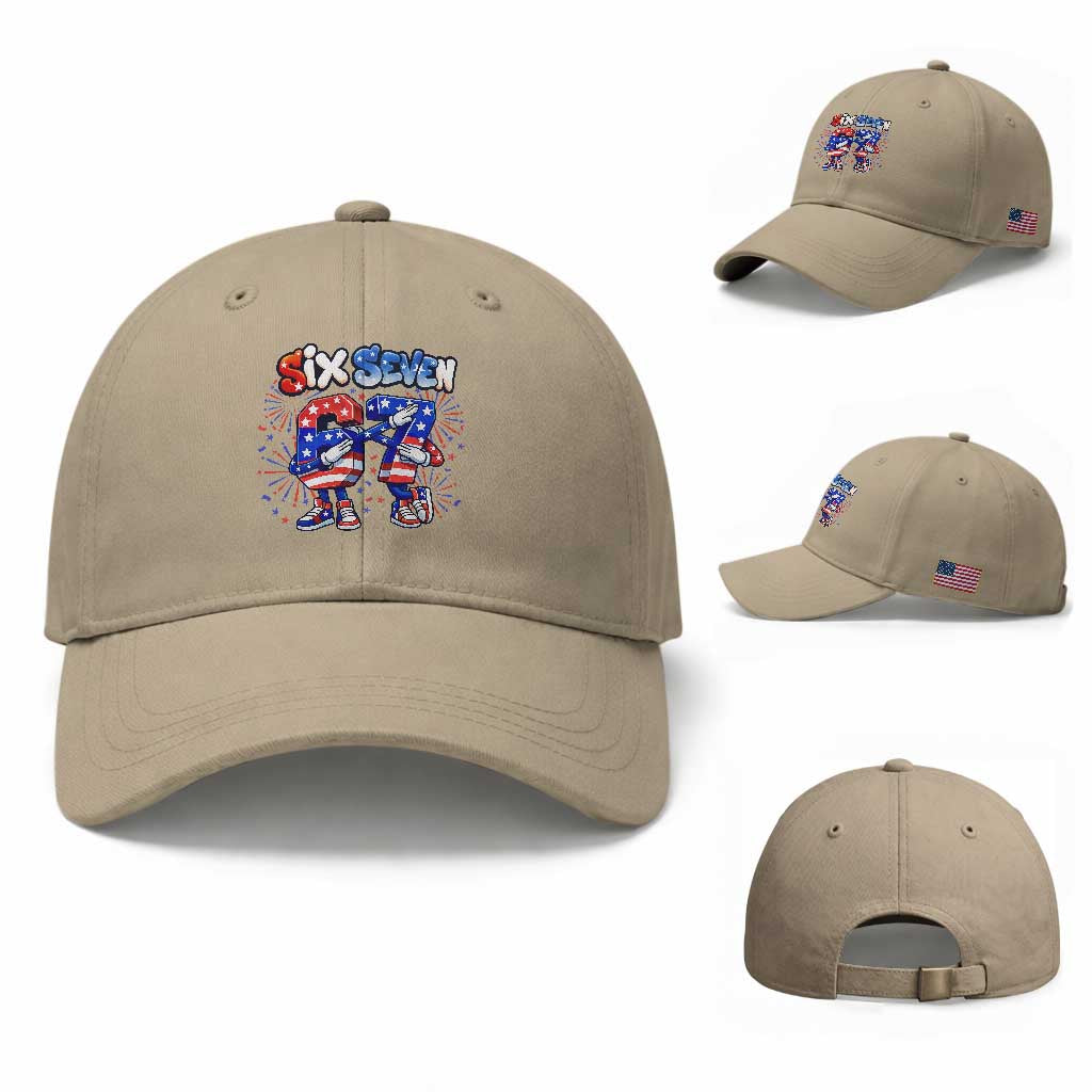 Funny Six Seven Dabbing Baseball Cap Patriotic American Pride Gift