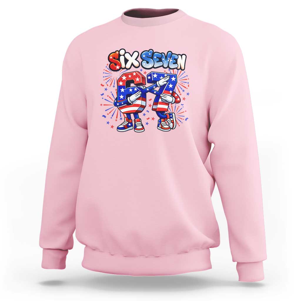 Funny Six Seven Dabbing Sweatshirt Patriotic American Pride Gift