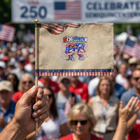 Funny Six Seven Dabbing Patriotic Handheld Flag American Pride Gift