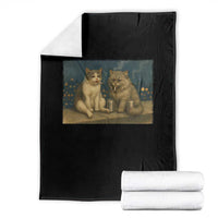 Funny Smoking Cat Throw Blanket Meme Cool Kitten With Cigarette