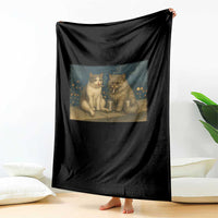 Funny Smoking Cat Throw Blanket Meme Cool Kitten With Cigarette