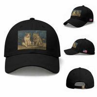 Funny Smoking Cat Baseball Cap Meme Cool Kitten With Cigarette