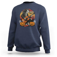 Halloween Rock Sweatshirt Skeleton Playing Guitar Rock And Roll - Wonder Print Shop