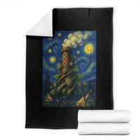 Starry Night Hops Brewery Throw Blanket Vintage Hops Beer Lover Painterly