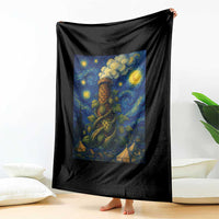 Starry Night Hops Brewery Throw Blanket Vintage Hops Beer Lover Painterly