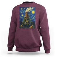 Starry Night Hops Brewery Sweatshirt Vintage Hops Beer Lover Painterly
