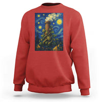 Starry Night Hops Brewery Sweatshirt Vintage Hops Beer Lover Painterly