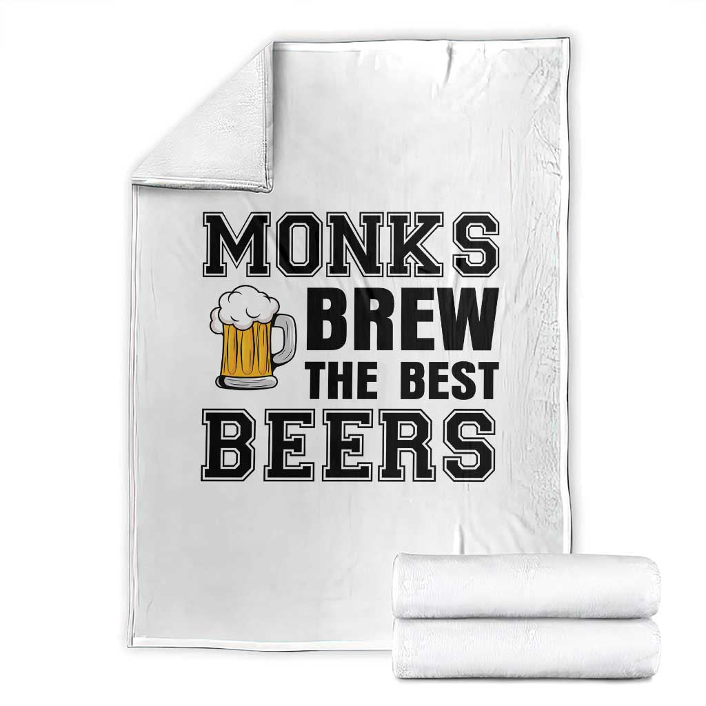 Monks Brew The Best Beers Throw Blanket Funny Craft Beer Brewer