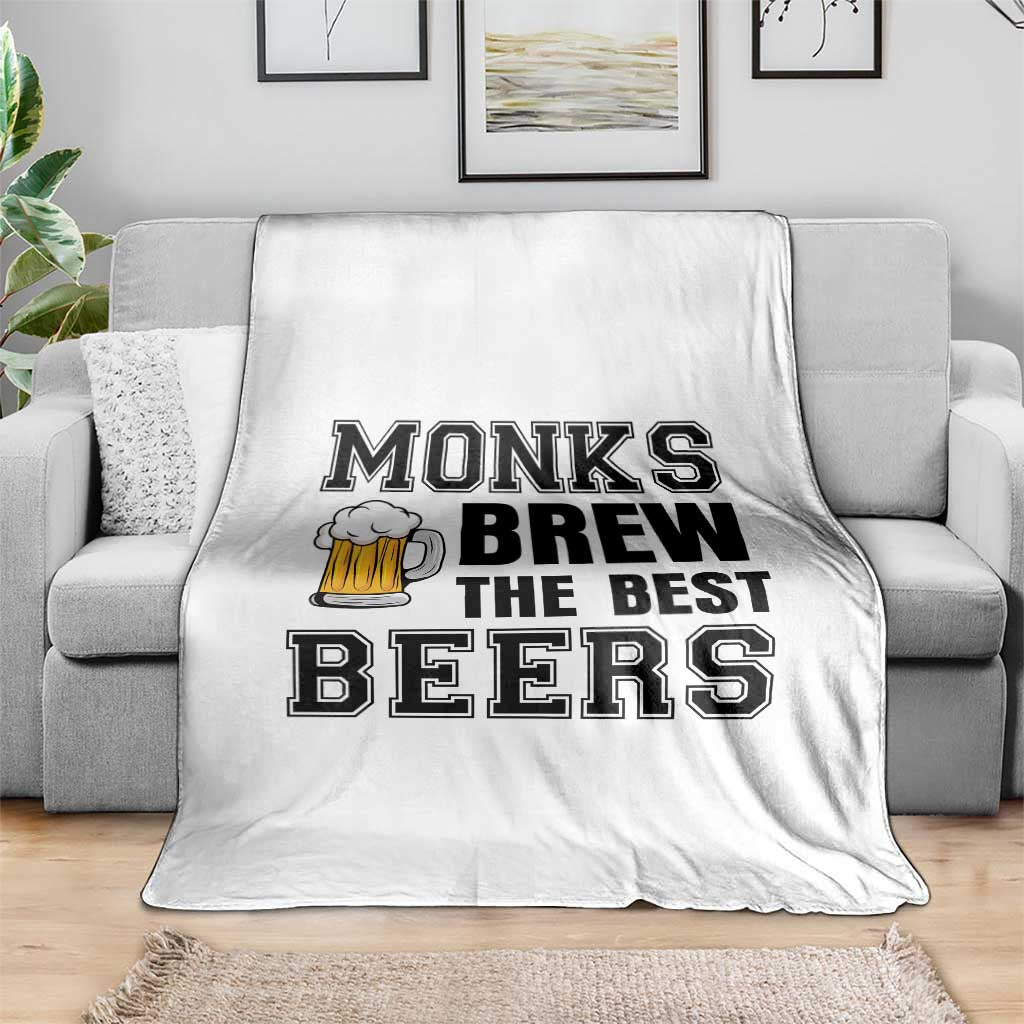 Monks Brew The Best Beers Throw Blanket Funny Craft Beer Brewer