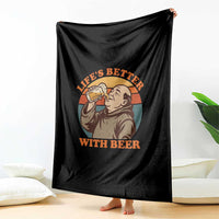 Funny Craft Beer Drinker Monks Throw Blanket Lifes Better With Beer