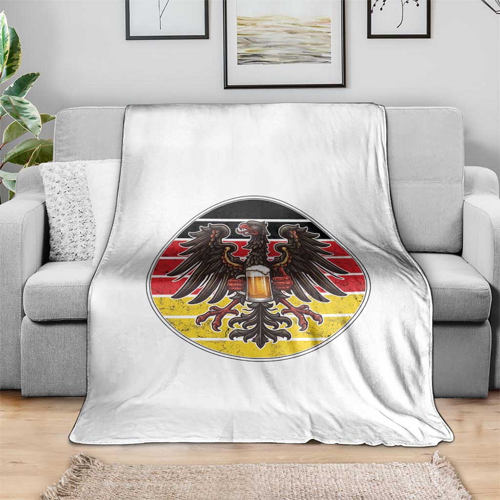 German Eagle Beer Lover Throw Blanket Vintage Bavarian Oktoberfest Beer