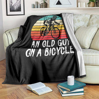 Never Underestimate An Old Guy On A Bicycle Throw Blanket Cycling Lover Gift