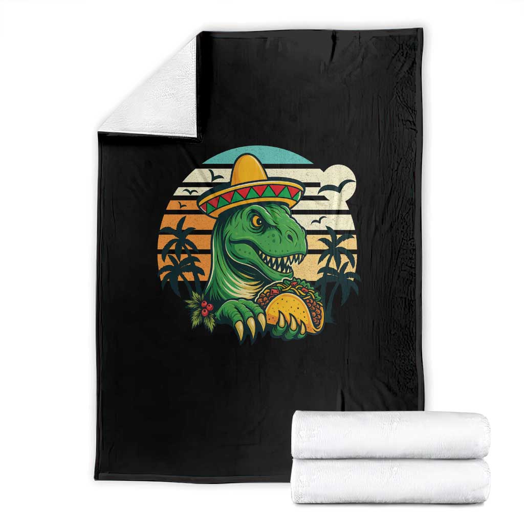 Funny Tacos Dinosaur Throw Blanket Mexican Food Lover Gift - Wonder Print Shop