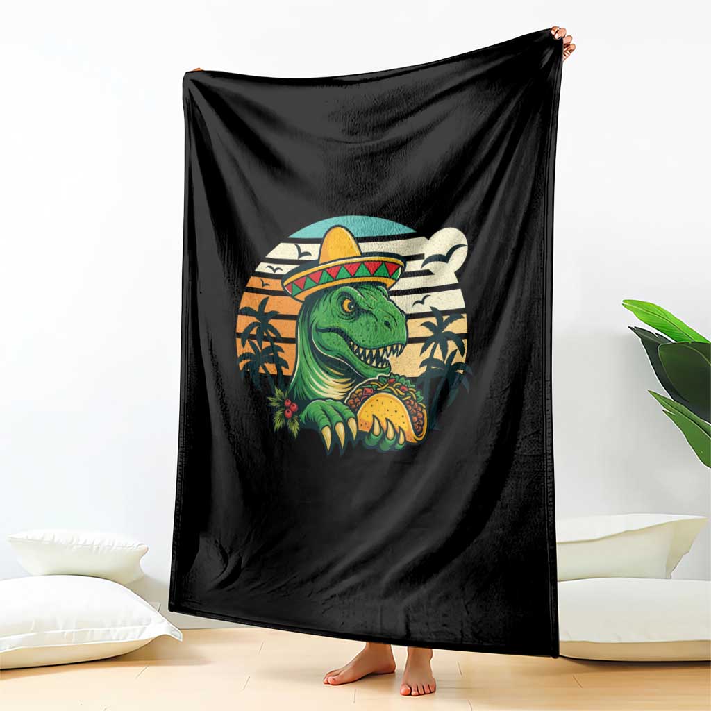 Funny Tacos Dinosaur Throw Blanket Mexican Food Lover Gift - Wonder Print Shop