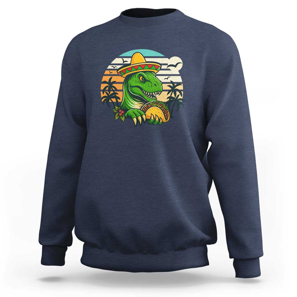 Funny Tacos Dinosaur Sweatshirt Mexican Food Lover Gift - Wonder Print Shop