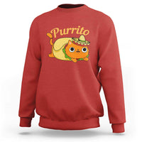 Funny Burrito Lover Gift Sweatshirt Purrito Cat - Wonder Print Shop