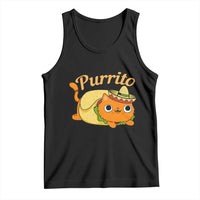 Funny Burrito Lover Gift Tank Top Purrito Cat - Wonder Print Shop