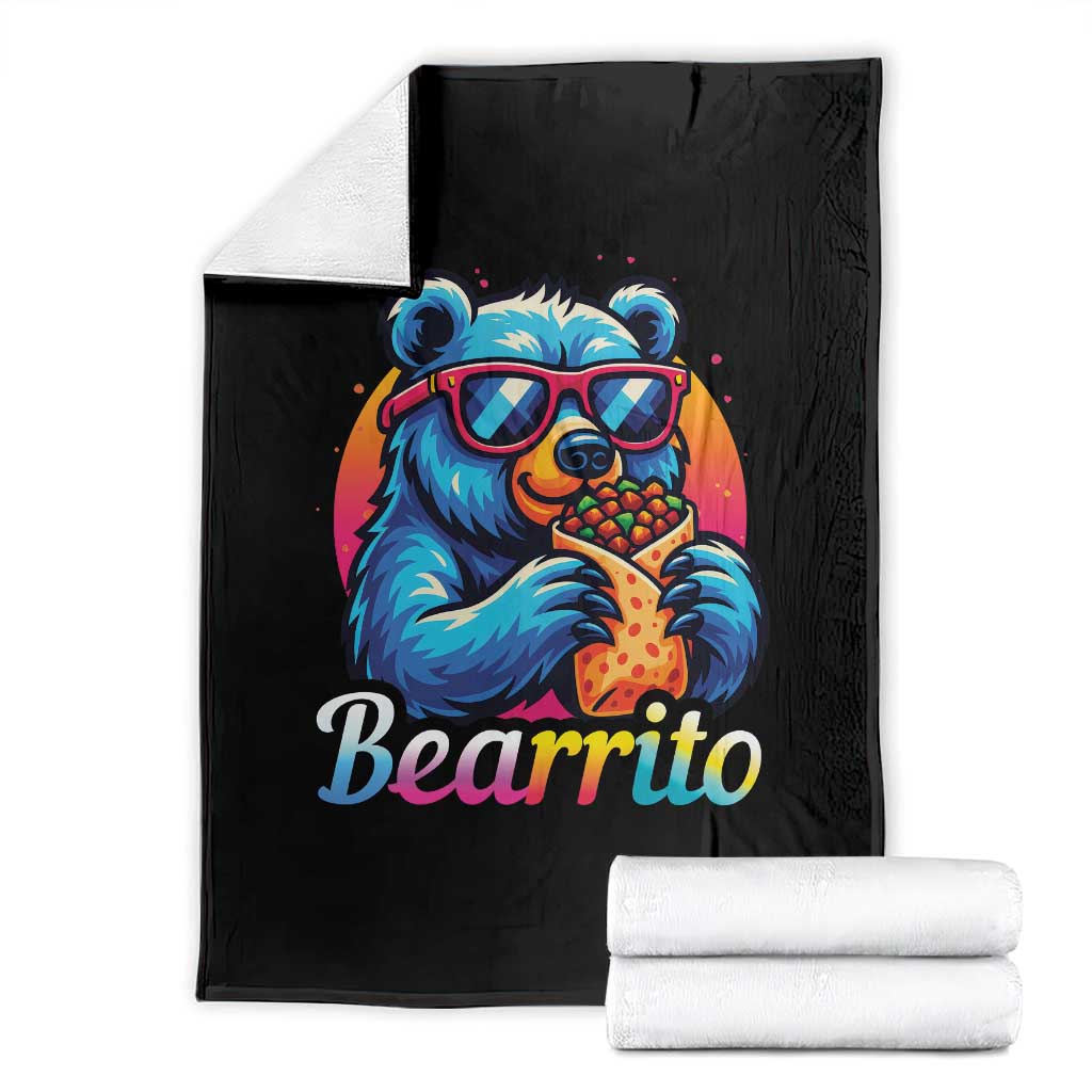 Mexican Food Lover Gift Throw Blanket Funny Bearrito - Wonder Print Shop