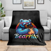 Mexican Food Lover Gift Throw Blanket Funny Bearrito - Wonder Print Shop