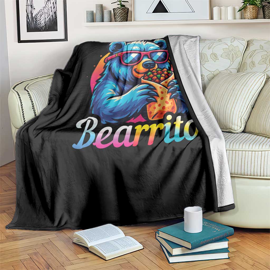 Mexican Food Lover Gift Throw Blanket Funny Bearrito - Wonder Print Shop