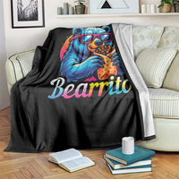 Mexican Food Lover Gift Throw Blanket Funny Bearrito - Wonder Print Shop