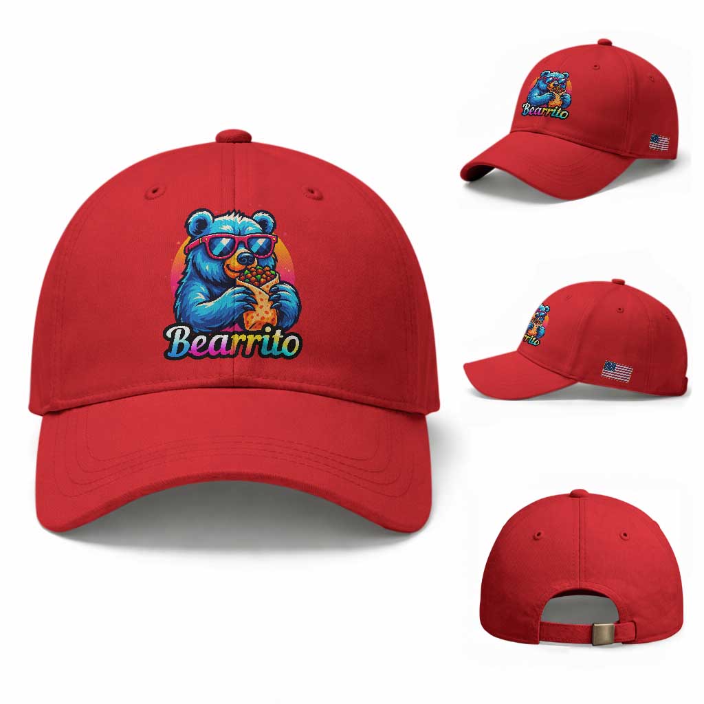 Mexican Food Lover Gift Baseball Cap Funny Bearrito