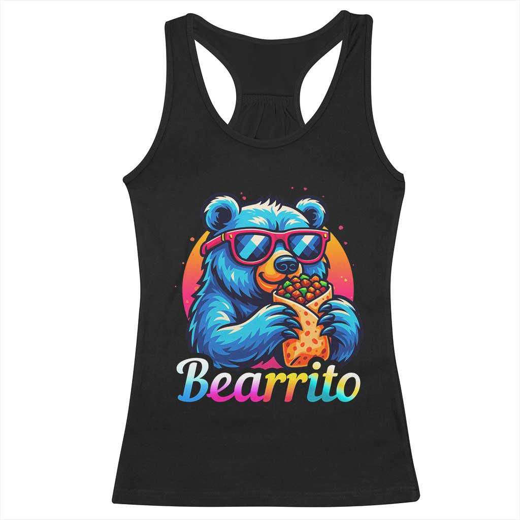 Mexican Food Lover Gift Racerback Tank Top Funny Bearrito - Wonder Print Shop