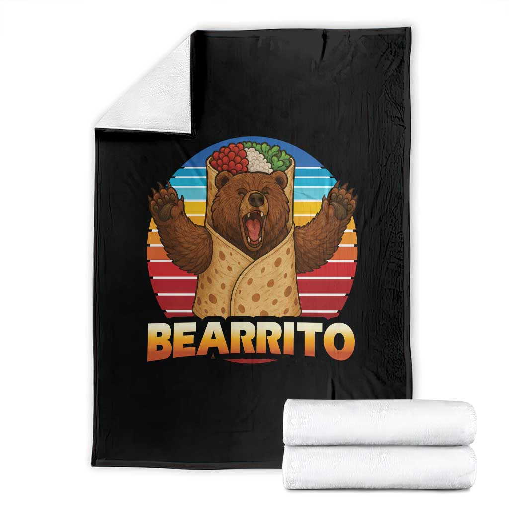 Burrito Lover Gift Throw Blanket Funny Bearrito - Wonder Print Shop