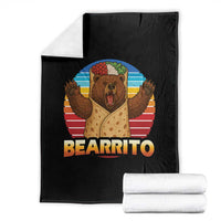 Burrito Lover Gift Throw Blanket Funny Bearrito - Wonder Print Shop
