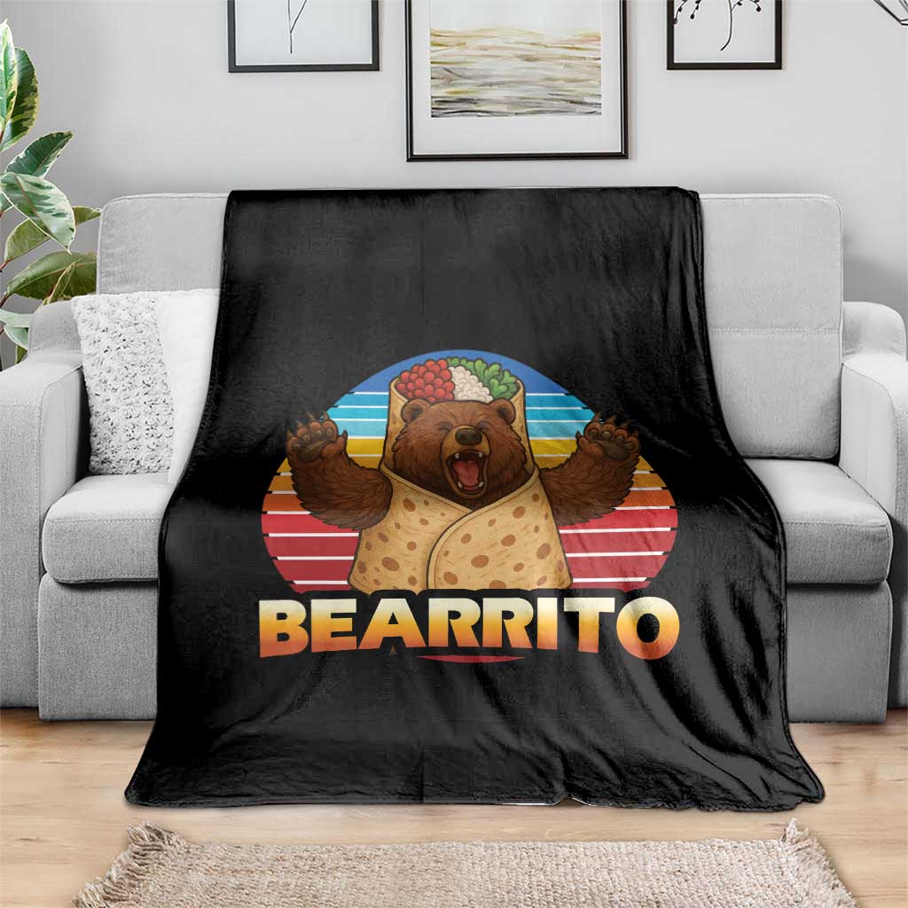 Burrito Lover Gift Throw Blanket Funny Bearrito - Wonder Print Shop