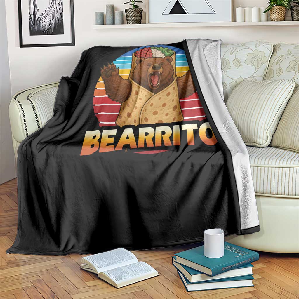 Burrito Lover Gift Throw Blanket Funny Bearrito - Wonder Print Shop