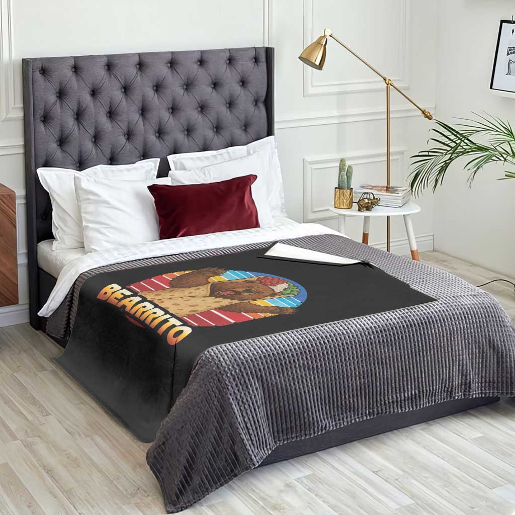 Burrito Lover Gift Throw Blanket Funny Bearrito - Wonder Print Shop
