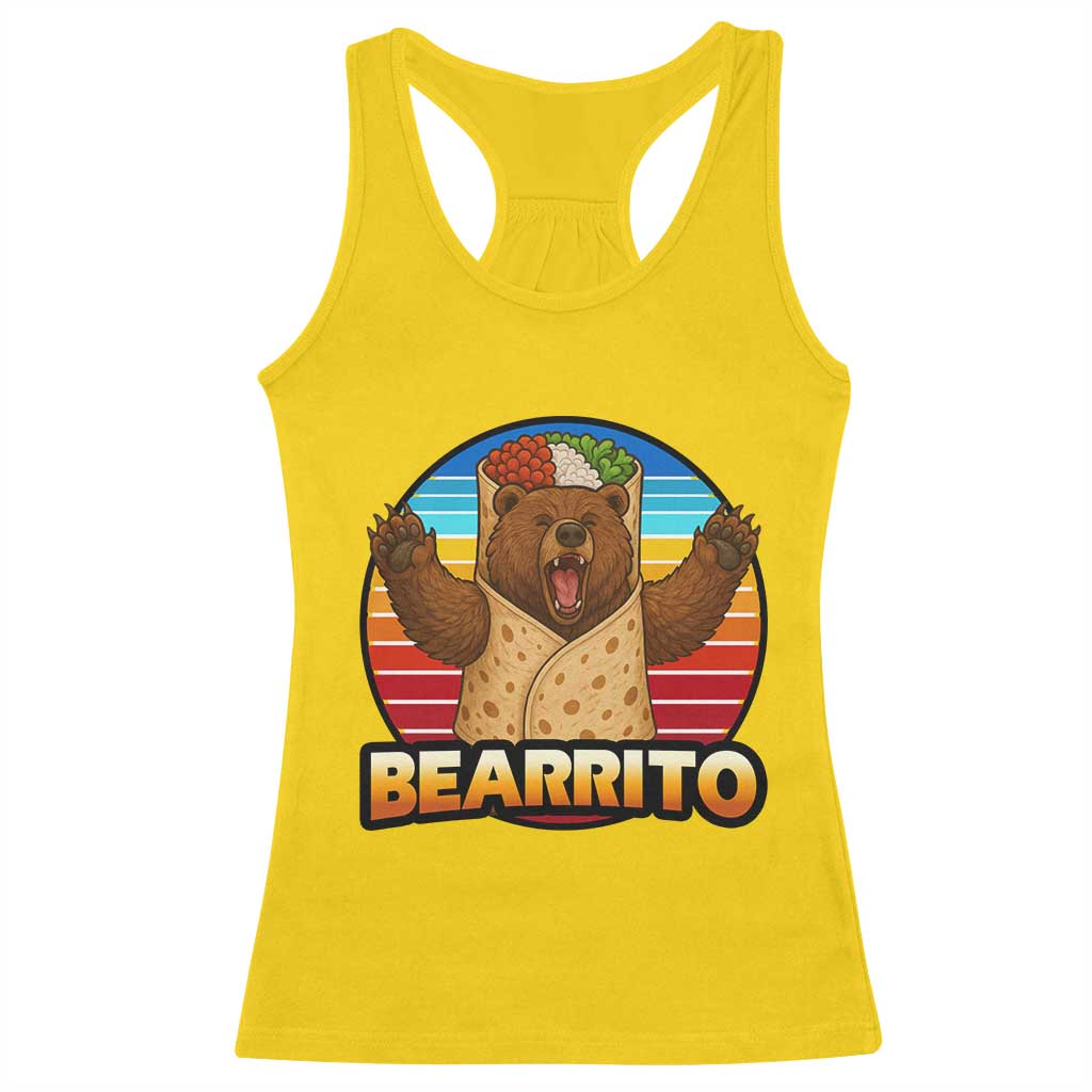Burrito Lover Gift Racerback Tank Top Funny Bearrito - Wonder Print Shop