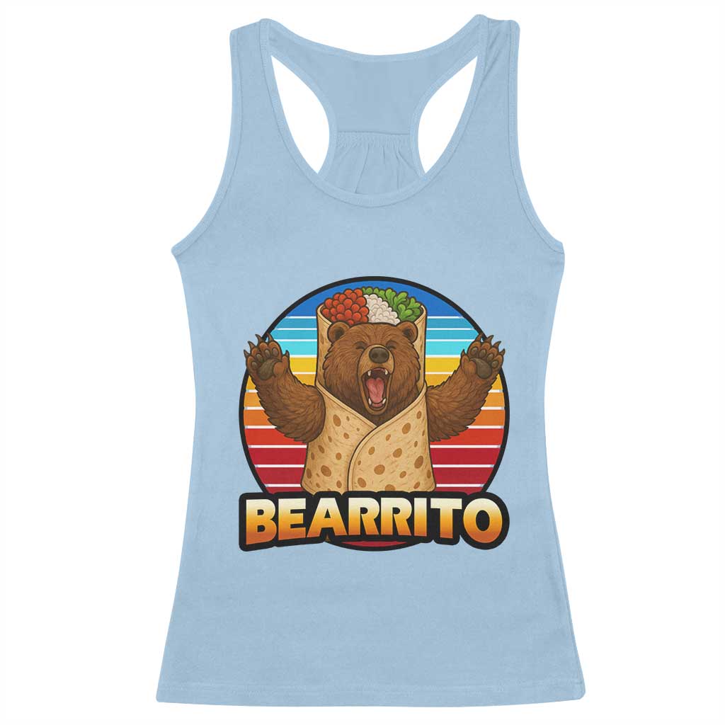Burrito Lover Gift Racerback Tank Top Funny Bearrito - Wonder Print Shop