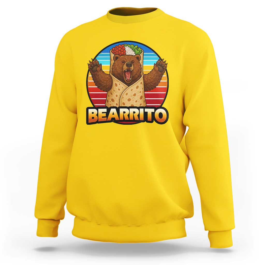 Burrito Lover Gift Sweatshirt Funny Bearrito - Wonder Print Shop