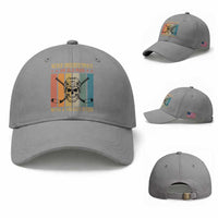 Retro Ice Hockey Player Baseball Cap Funny Never Underestimate An Old Man