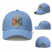 Retro Ice Hockey Player Baseball Cap Funny Never Underestimate An Old Man