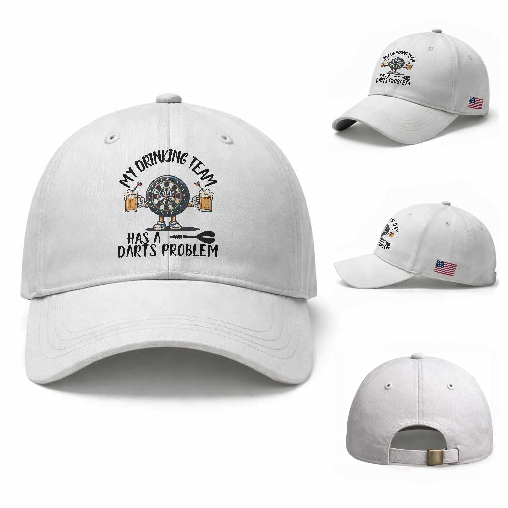 My Drinking Team Has A Darts Problem Baseball Cap Funny Darts Player Team