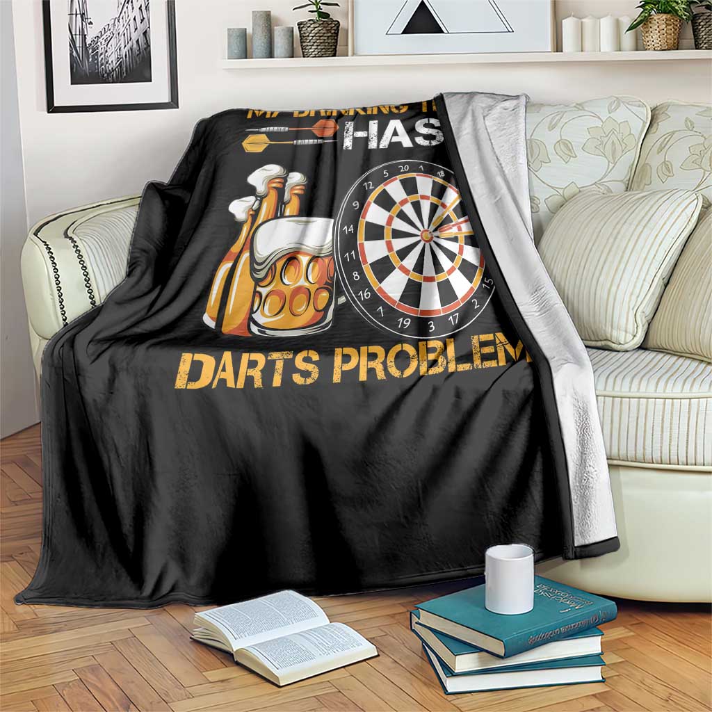 Funny Beer Drinking Darts Problem Throw Blanket Dart Player Team Gift - Wonder Print Shop