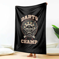 Darts Player Champion Throw Blanket Skull Dartboard Retro Style - Wonder Print Shop