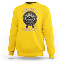 Darts Player Champion Sweatshirt Skull Dartboard Retro Style - Wonder Print Shop