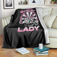 Crazy Darts Lady Throw Blanket Funny Pub Game Gift For Women - Wonder Print Shop